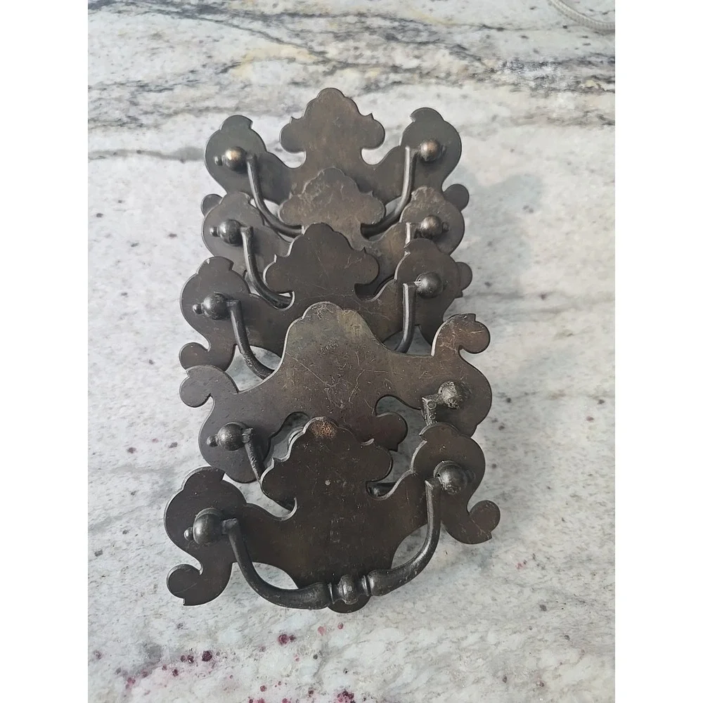 Vintage Ethan Allen Heirloom CRP 2.5 in Brass Drawer Pull Handle Bail 5count